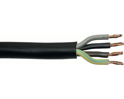 Silový kábel H05 RR-F 4x2,5 (CGSG) čierny, metrážový sortiment