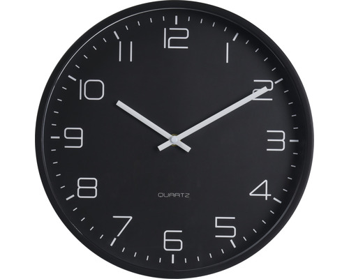 Nástenné hodiny čierne Ø30,5 cm
