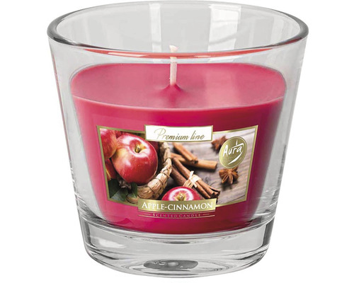 Vianočná sviečka Bispol Apple & Cinnamon v skle 160 g
