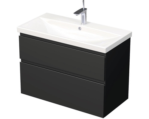 Kúpeľňová skrinka s umývadlom Intedoor LANDAU 90x65 cm čierna matná