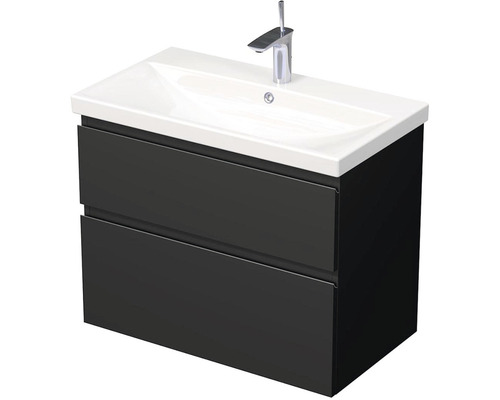 Kúpeľňová skrinka s umývadlom Intedoor LANDAU 80x65 cm čierna matná