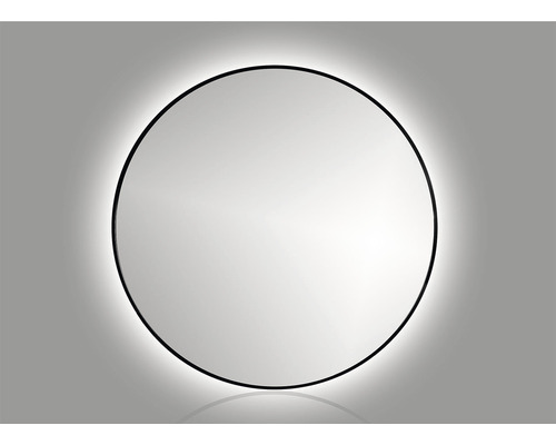 LED zrkadlo do kúpeľne Ø 60 cm čierne