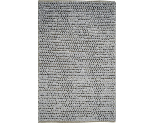 Kusový ručne prešívaný koberec s vlneným vzhľadom svetlosivý 60x90 cm-0