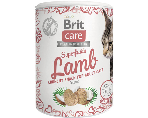 Maškrty pre mačky Brit Care Superfruits Lamb 100 g