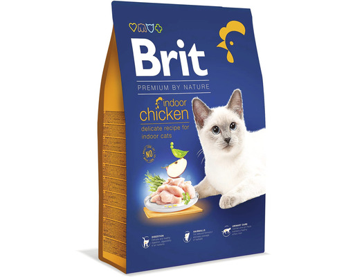 Granule pre mačky Brit Premium by Nature Cat Indoor Chicken 8 kg