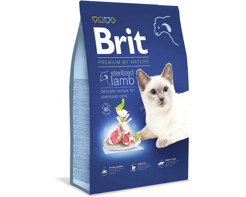 Granule pre mačky Brit Premium by Nature Cat Sterilized Lamb 8 kg