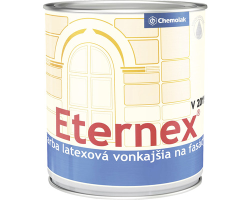 Latexová farba Chemolak Eternex vonkajšia fasádna V 2019 0100 biela 0,8 kg