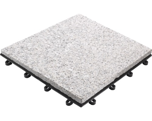 Terasová dlaždica kamenná 30 x 30 cm s klick systémom granit sivý balenie 4 ks