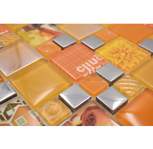 Sklenená mozaika XCM MC569 kombinácia striebornej a oranžovej-thumb-1