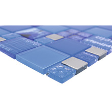 Sklenená mozaika XCM MC549 29,8x29,8 cm strieborná/modrá-thumb-2
