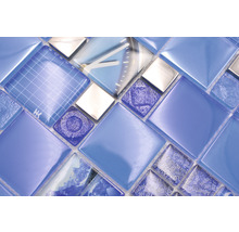Sklenená mozaika XCM MC549 29,8x29,8 cm strieborná/modrá-thumb-3