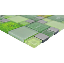 Sklenená mozaika XCM MC559 29,8x29,8 cm strieborná/zelená-thumb-2