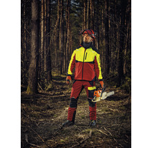 Lesnícke protiporezové nohavice Hammer Workwear, červená-žltá, veľkosť M-thumb-7