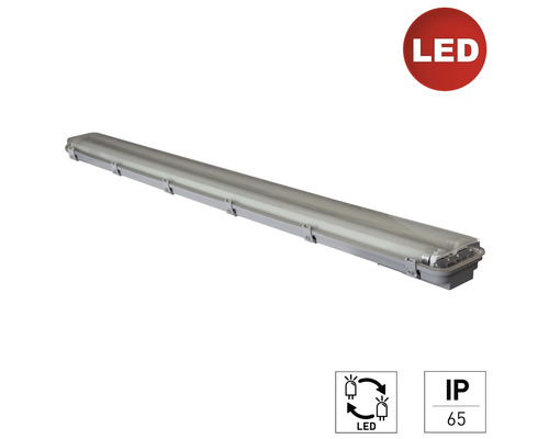 LED žiarivkové pracovné vodotesné svietidlo E2 IP65 2x18W 3600lm 4000K sivé