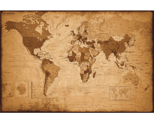 Maxiplagát World Map antique 61x91,5 cm