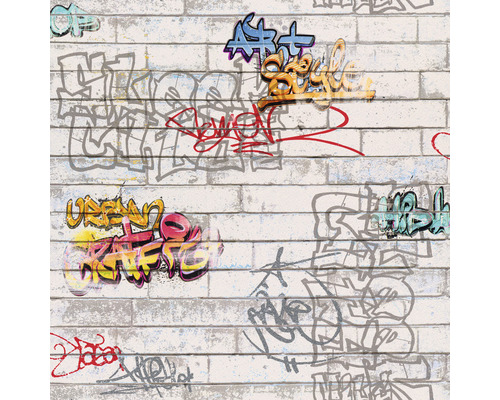 Papierová tapeta Boys & Girls Graffiti sivá