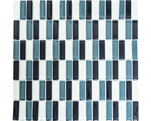 Sklenená mozaika XCM S828 30,5x32,5 cm šedá/biela/čierna