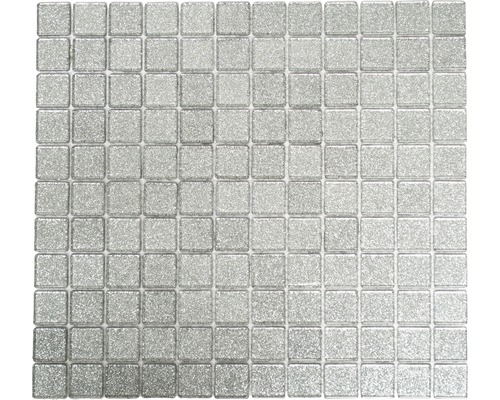 Sklenená mozaika CM 4SB6 strieborná 30,5x32,5 cm
