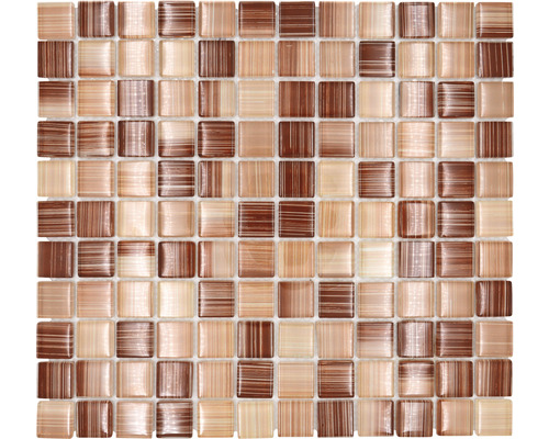 Sklenená mozaika XCM 8290 30,5x32,5 cm béžová/hnedá