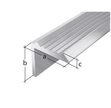 ALU - schodový profil, strieborný elox 21x21x1,8 mm, 1 m-thumb-1