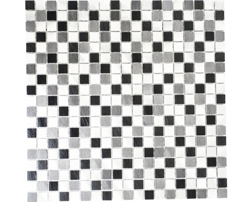 Hliníková mozaika XAM A871 strieborná/čierna mix 31,7 x 31,7 cm