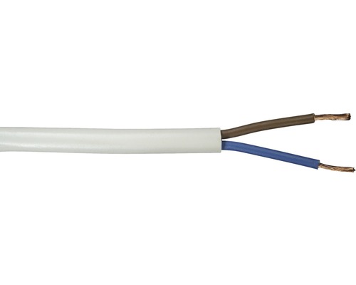 Silový kábel H03 VV-F 2x0,75 mm² biely, metrážový sortiment-0