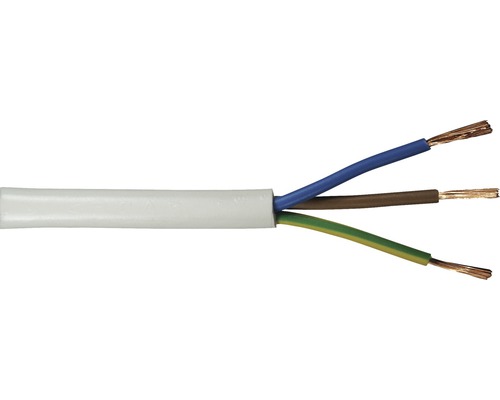 Silový kábel H03 VV-F 3G0,75 mm² 20 m biela-0