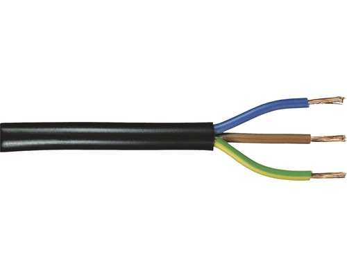 Silový kábel H03 VV-F 3G0,75 mm² čierny, metrážový sortiment