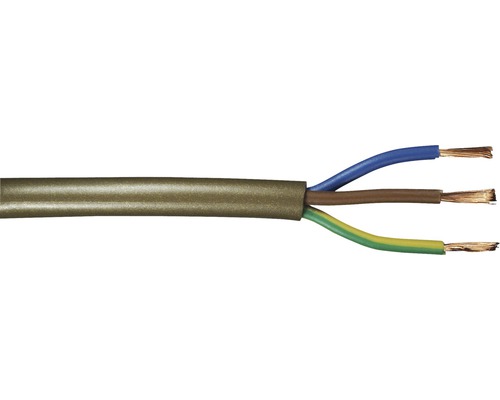 Silový kábel H03 VV-F 3G0,75 mm² 10 m zlatý, metrážový sortiment