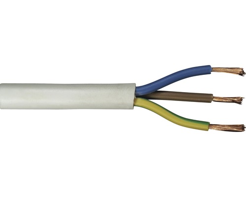 Silový kábel H05 VV-F 3G1,5 mm² 10 m biela-0