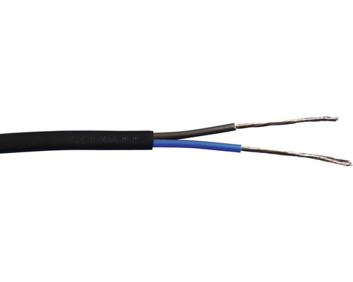 Silový kábel H03 VV-F 2x0,75 mm² čierny, metrážový sortiment