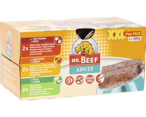 Kapsička pre psov Mr. Beef paté 6x300 g