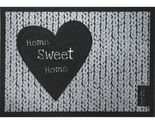 Vnútorná rohožka Home Sweet Home sivá 50 x 70 cm
