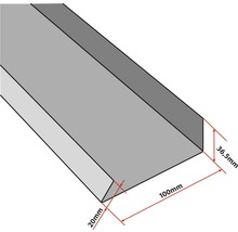 Lišta záveterná spodná dĺžka 1 m terracota-thumb-2