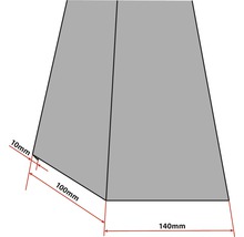 Záveterná lišta pre manzardy vnútorné šedá dĺžka 1 m-thumb-1