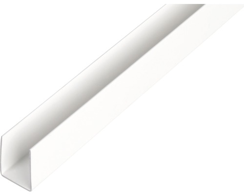 U profil PVC plast biely, 10x12x10x1/2,6 m