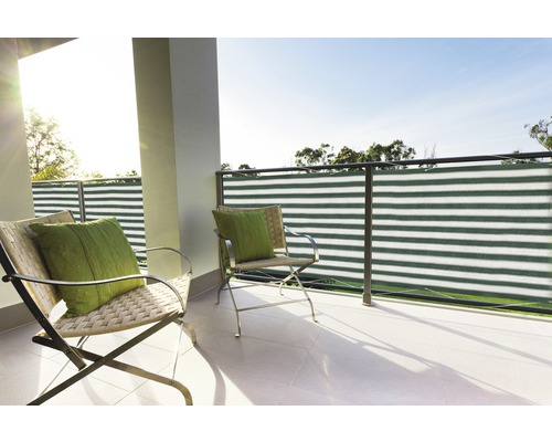 Balkónová zástena HDPE 0,9x5 m zeleno-biela