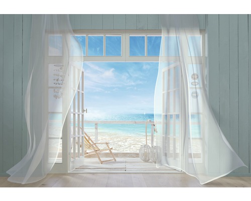 Fototapeta Pohľad z okna na pláž 368x254 cm