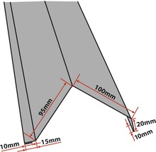 Záveterná lišta pre trapézové plechy sivá dĺžka: 1,00 m-thumb-1