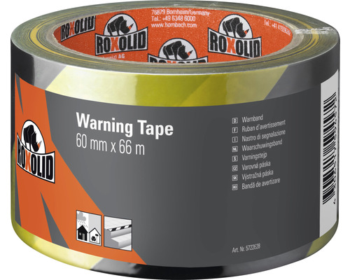 Výstražná páska ROXOLID žltočierna 60 mm x 66 m