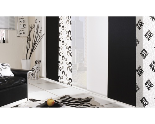 Japonská stena Retro Uni čierna 60x245 cm
