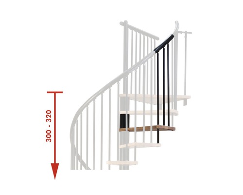 Predlžovací prvok na schody Pertura Irini Ø 160 cm 1 stupeň