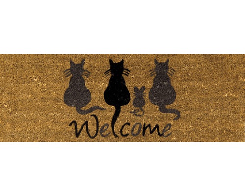Rohožka Kokosová Welcome Cats interiérová 26x75 cm