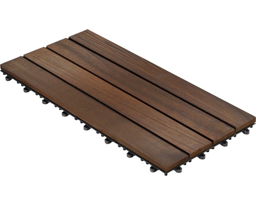 Drevená dlaždica XL hladká 60 x 30 cm s klick systémom termo jaseň