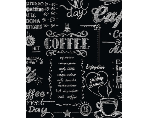 Vliesová tapeta, Coffee Shop, motív príslovie, čierno-biela-0