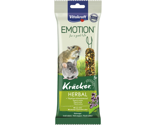 Maškrty pre hlodavce Vitakraft Emotion Kräcker s bylinkami 3 ks 75 g