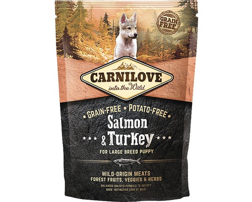 Granule pre psov Carnilove Grain Free Salmon & Turkey for Large Breed Puppy 1,5 kg