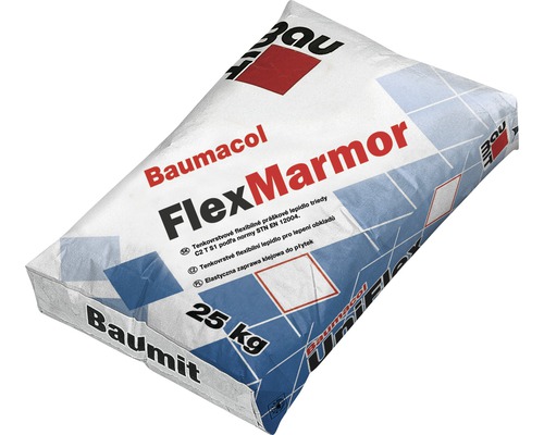 Biele flexibilné cementové lepidlo Baumit Baumacol FlexMarmor 25 kg